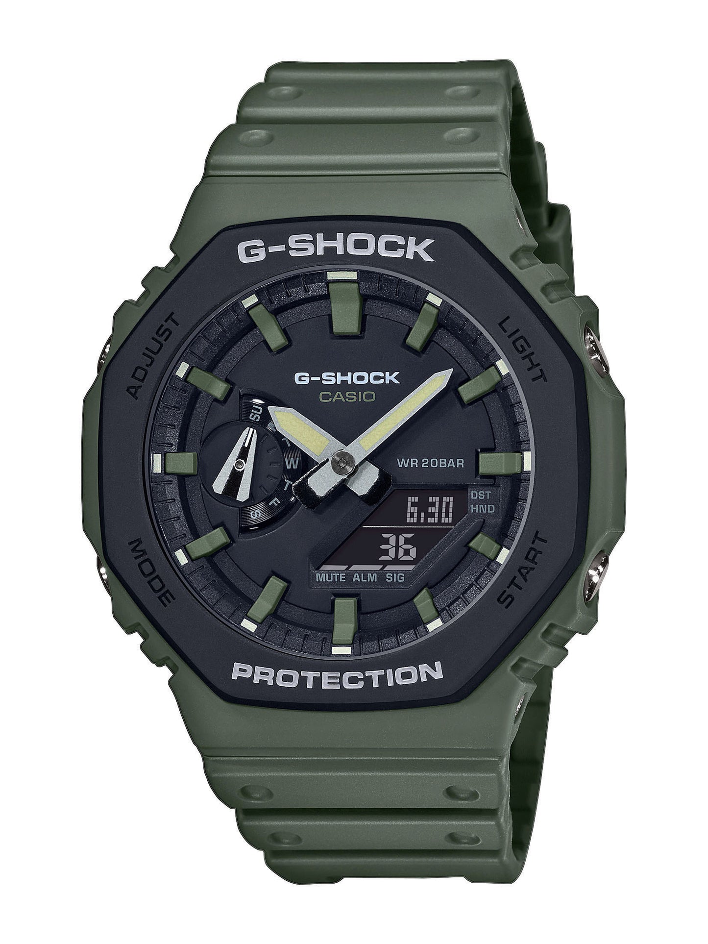 G-SHOCK SERIE GA-2100 verde e nero