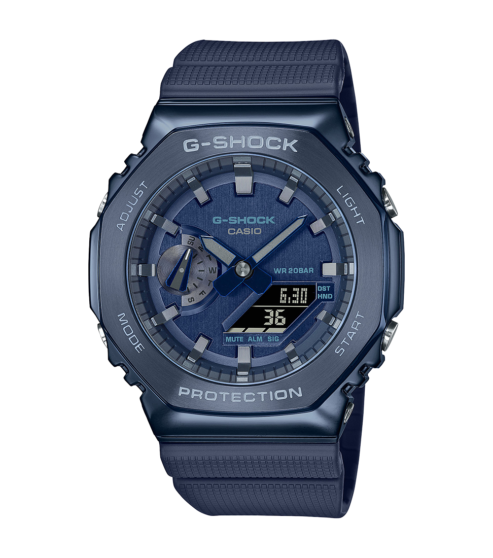 G-SHOCK serie gm-2100 blu cassa acciaio