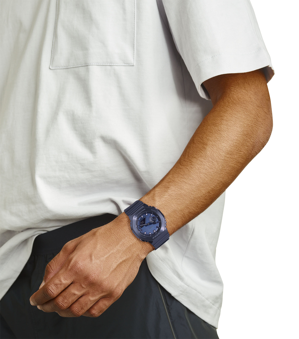 G-SHOCK serie gm-2100 blu cassa acciaio