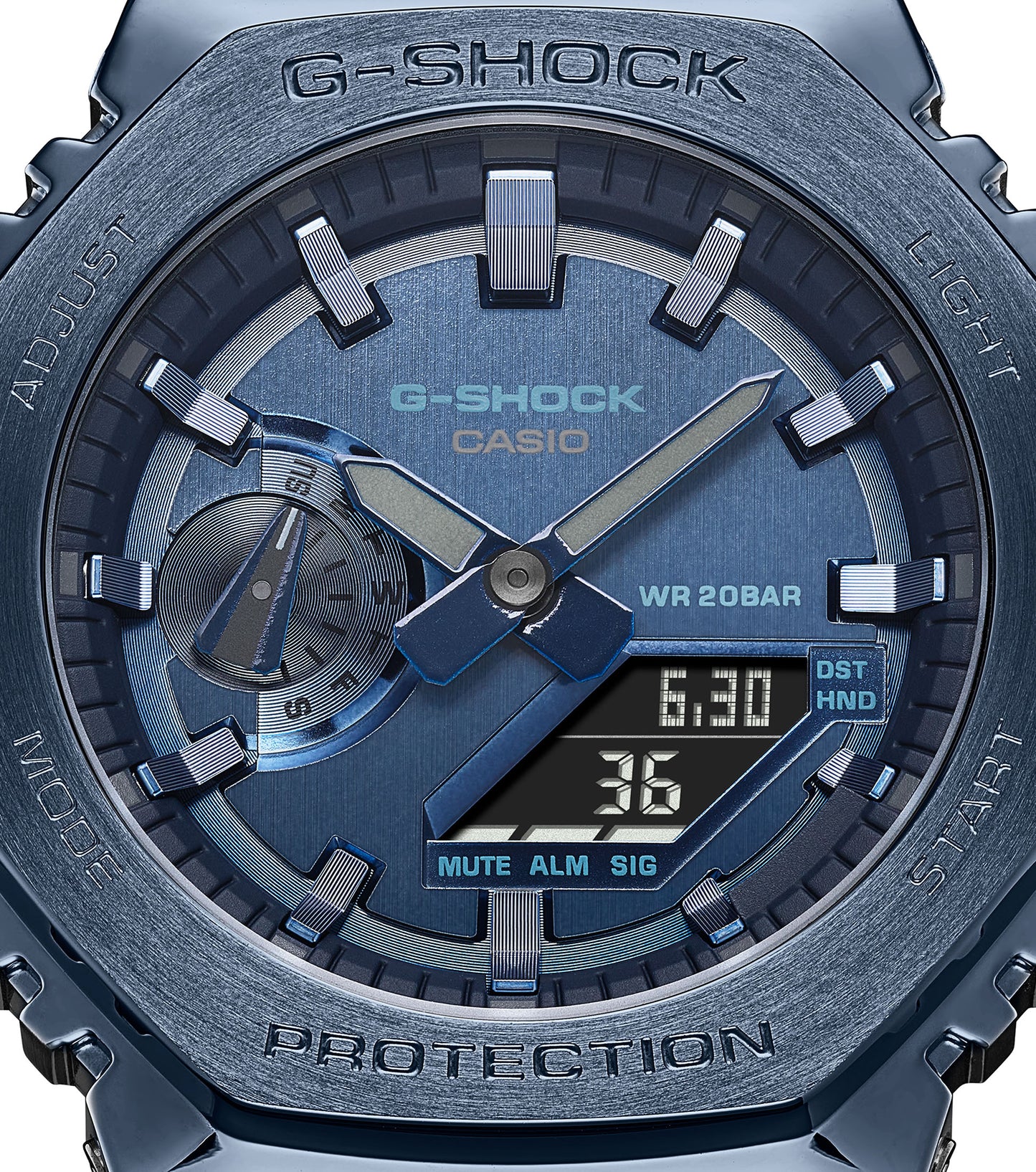 G-SHOCK serie gm-2100 blu cassa acciaio